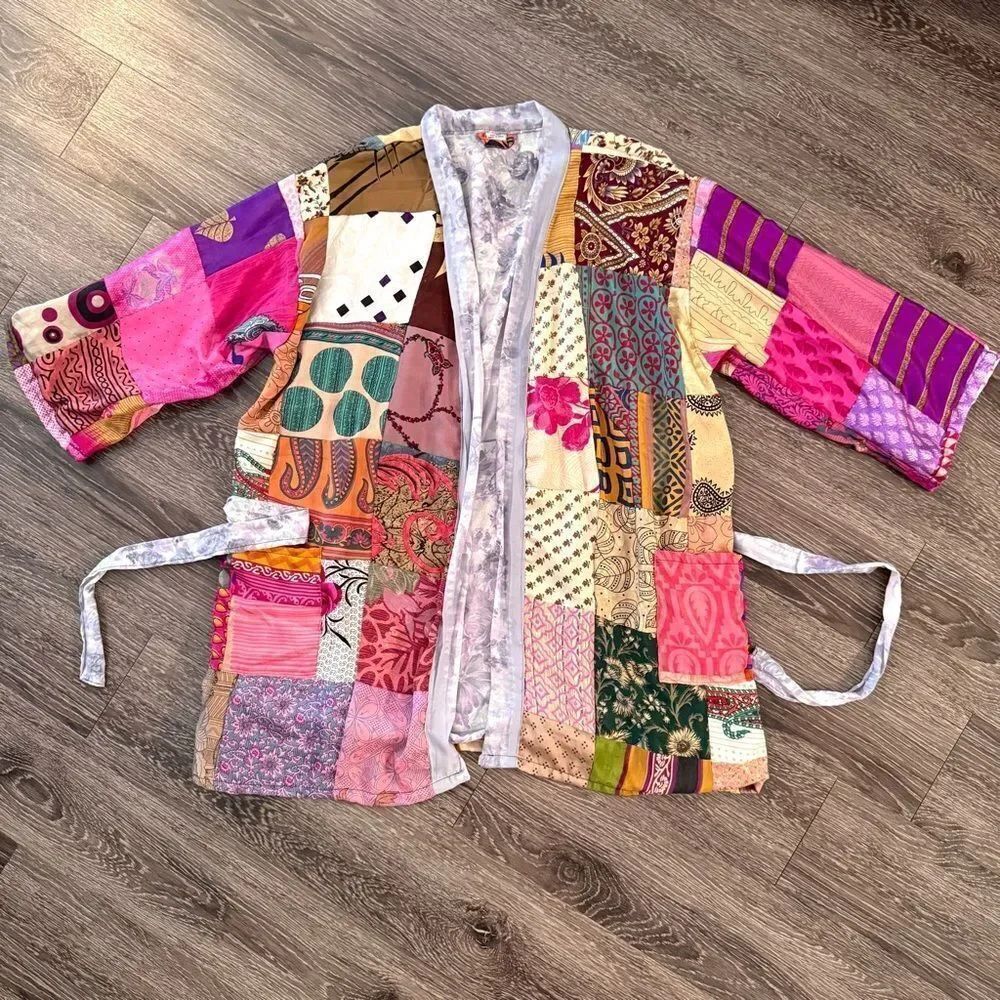 Made in India Silk Patchwork Robe
